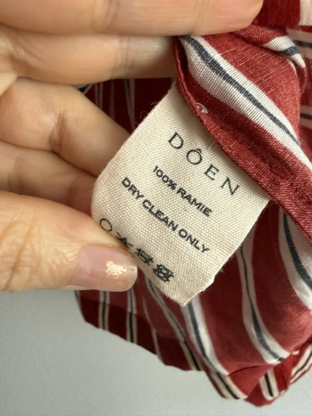 Dôen Imani blouse in Monaco Red stripe Sz S - Picture 8 of 9